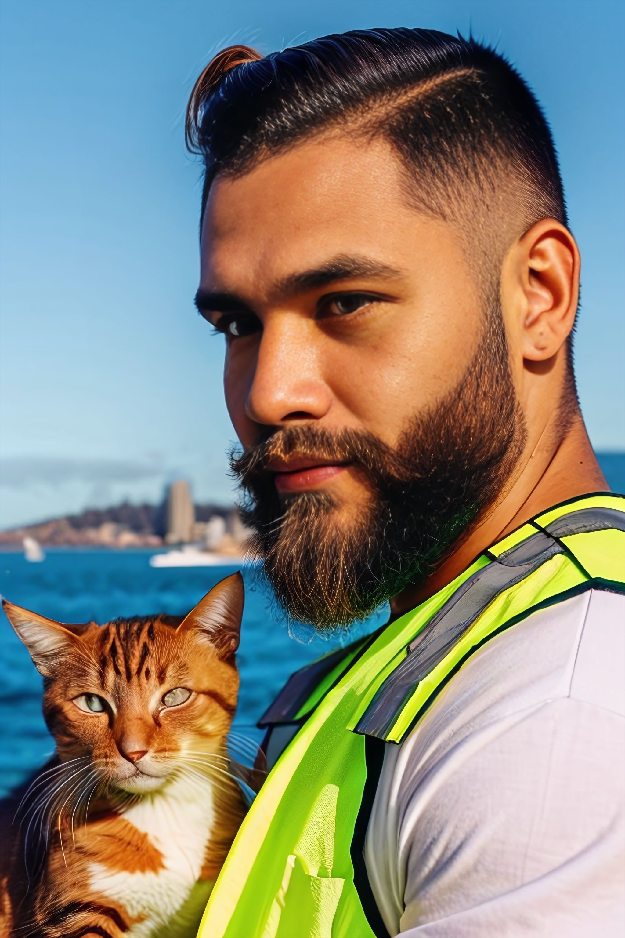 Portrait generated with Stable Diffusion.